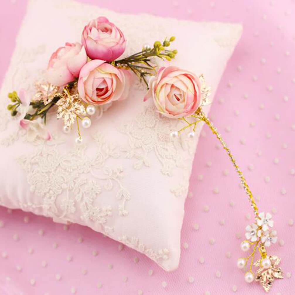 4 Pcs Rose Bridal Hair Clips for Women - Floral U-Shaped Hairpins, Side Combs & Hair Claws for Weddings, Parties & Special Occasions | Minkissy Bridal Accessories