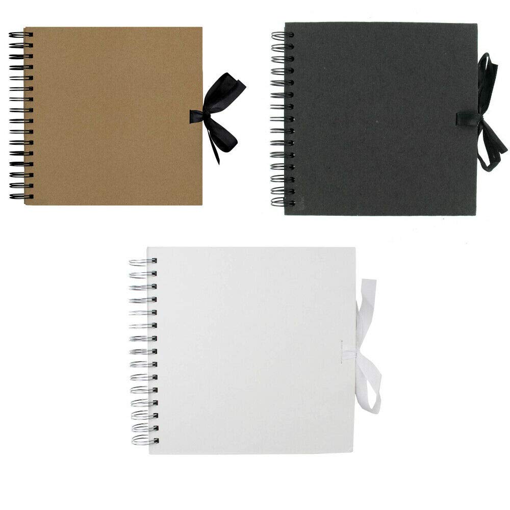 Scrapbook Kraft Paper Album - 8x8 Inch 40 Page DIY Photo Book, 200gsm White Paper for Crafting & Memory Keeping | Perfect for Scrapbooking, Journaling, Gift Making & Art Projects
