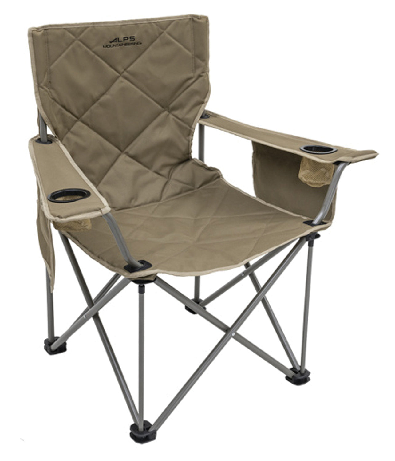 Alps Mountaineering King Kong Chair - Heavy Duty Folding Camping Chair with 800lb Capacity, Padded Armrests & Cup Holder - Perfect for Backpacking, Hiking, Beach & Outdoor Adventures (Clay Color)