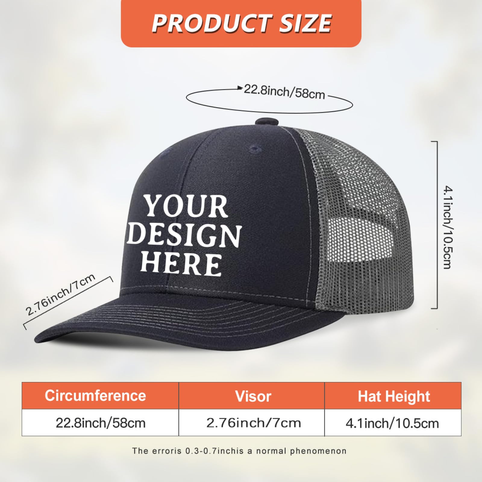Custom Trucker Hats Bulk Order - Personalized Hats for Men & Women - Add Logo, Text or Photo - Perfect for Promotions, Events & Team Branding