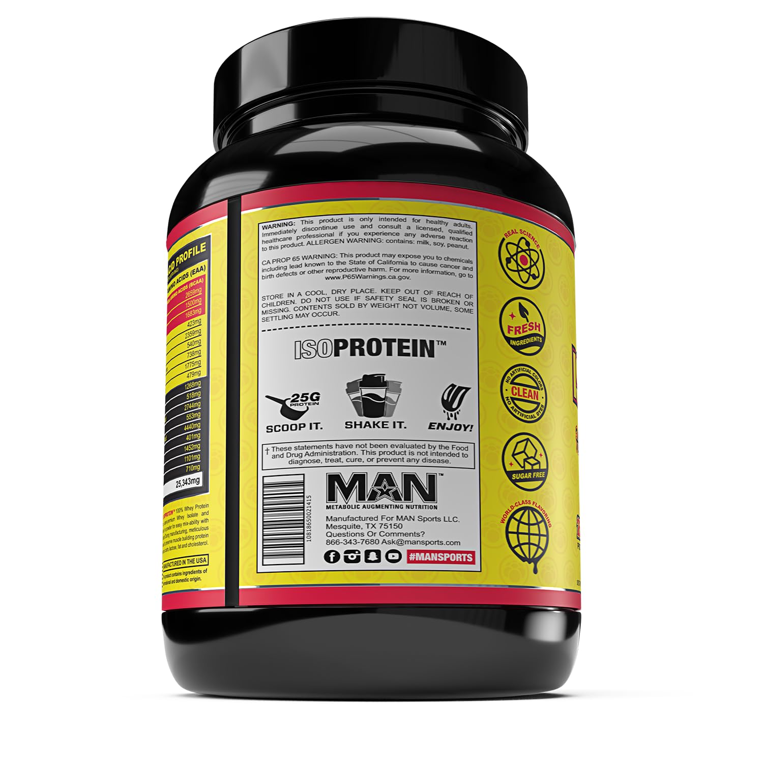 Man Sports ISO-Protein Hydrolyzed 100% Pure Whey Protein Isolate Powder with Peanut Butter Bits - 1.42lb (20 Servings) for Muscle Recovery & Post-Workout Nutrition | Gym & Fitness Supplement for Athletes