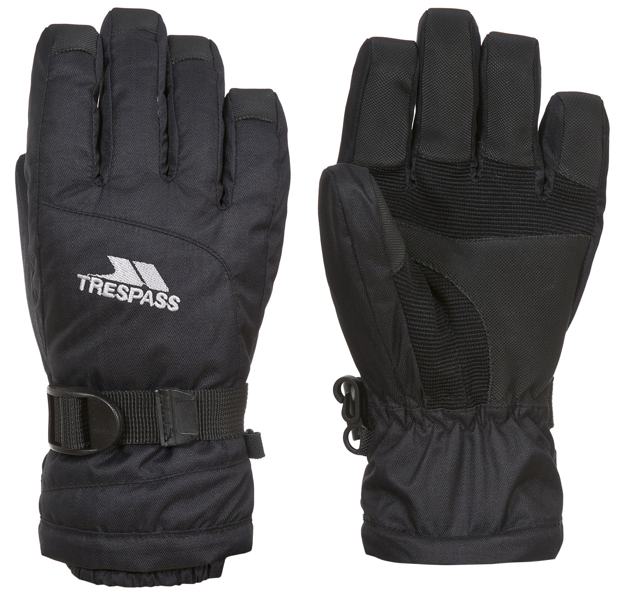 Trespass Simms Kids Ski Gloves for Boys & Girls (5-7 Years) - Waterproof Winter Gloves for Snowboarding, Sledding & Outdoor Activities - Black