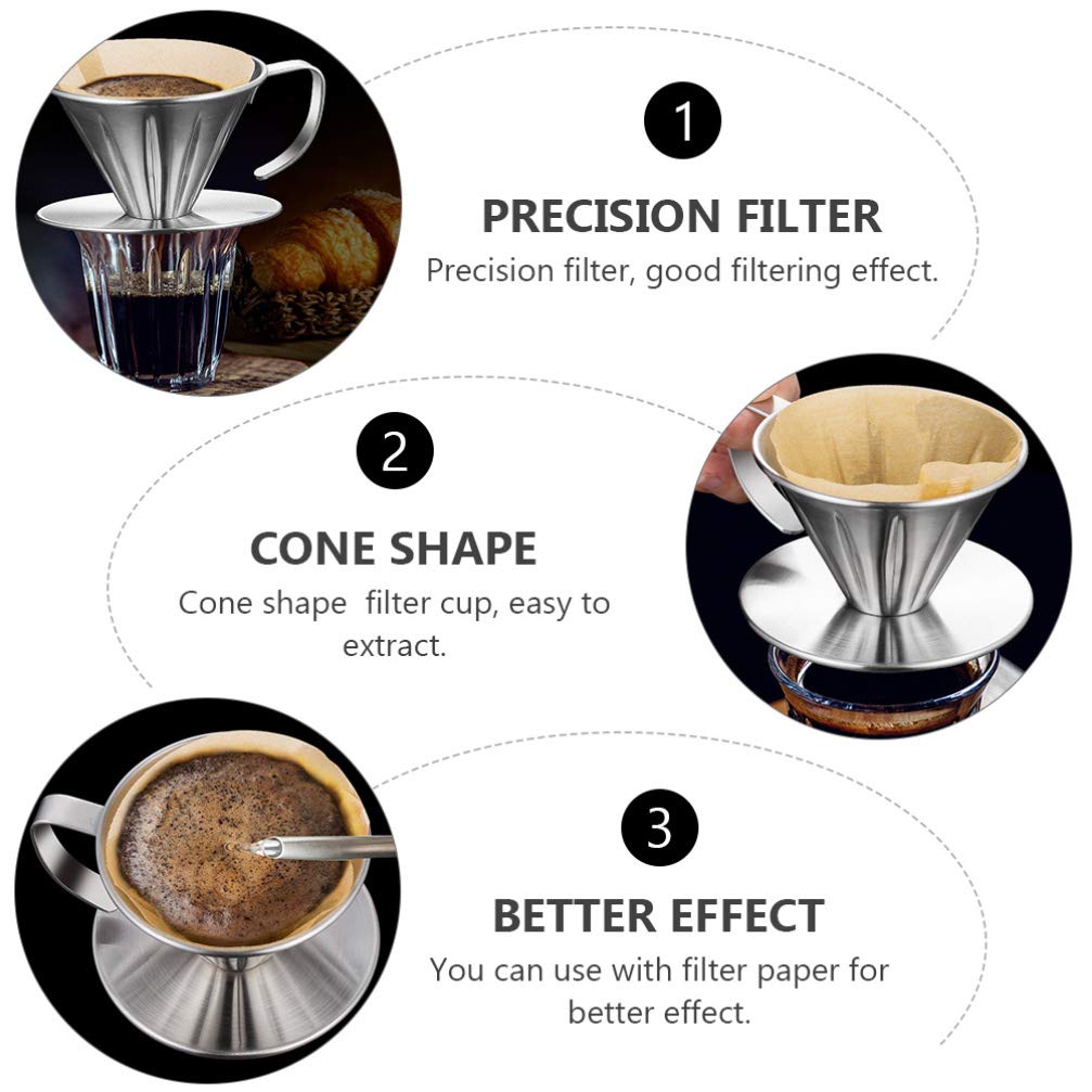 Premium Coffee Filter & Tea Strainer Funnel - Durable Coffee Dripper with Handle for Pour Over, Cold Brew & Loose Leaf Tea - Essential Home Barista & Tea Brewing Tool for Perfect Extraction Every Time