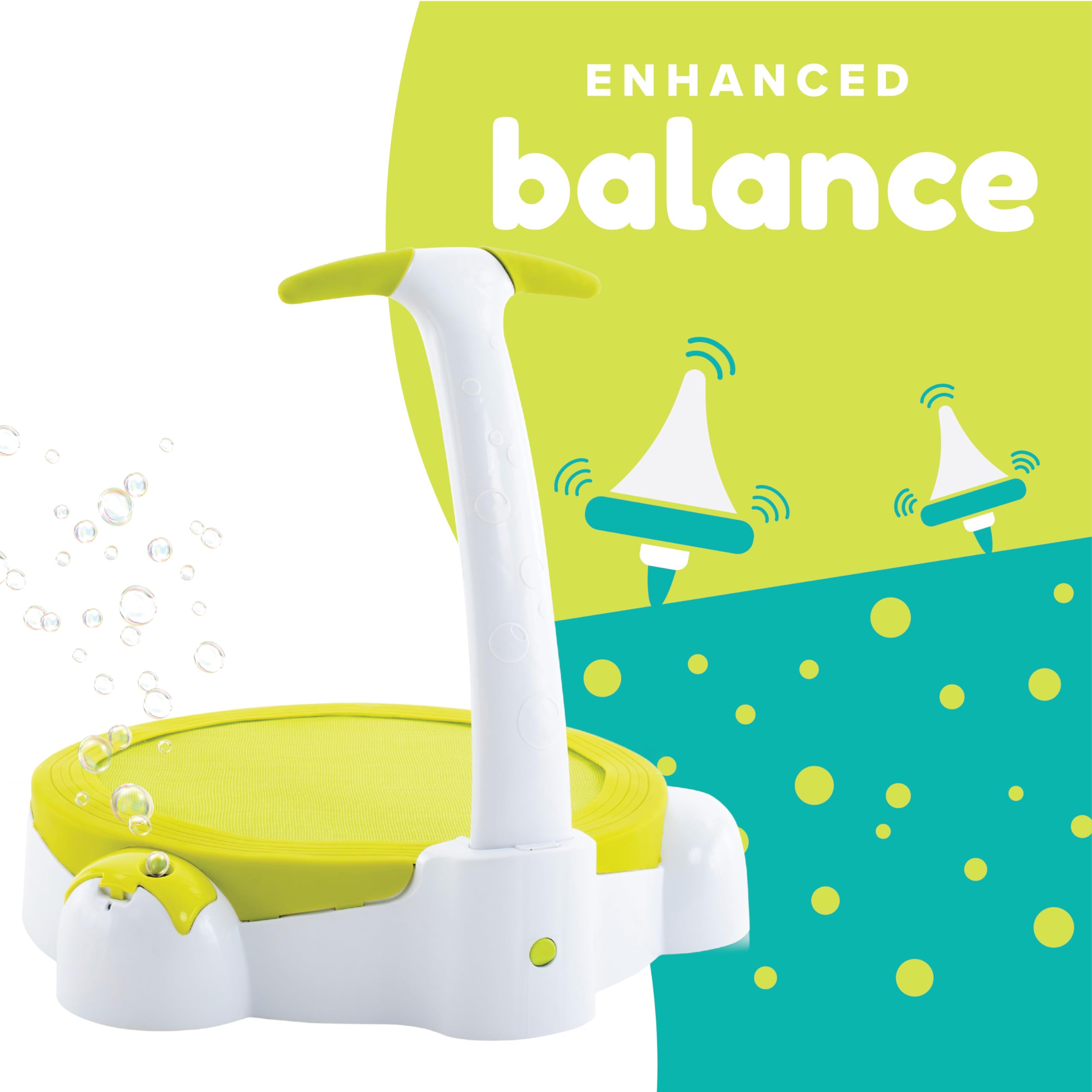 TP Toys Bubble Bouncer Mini Trampoline for Toddlers Ages 1-2 | Small Indoor/Outdoor Trampoline with Built-in Handle & Foldable Design | Fun Bubble Play Activity for Kids | Perfect for Backyard Play, Birthday Parties & Preschool Exercise