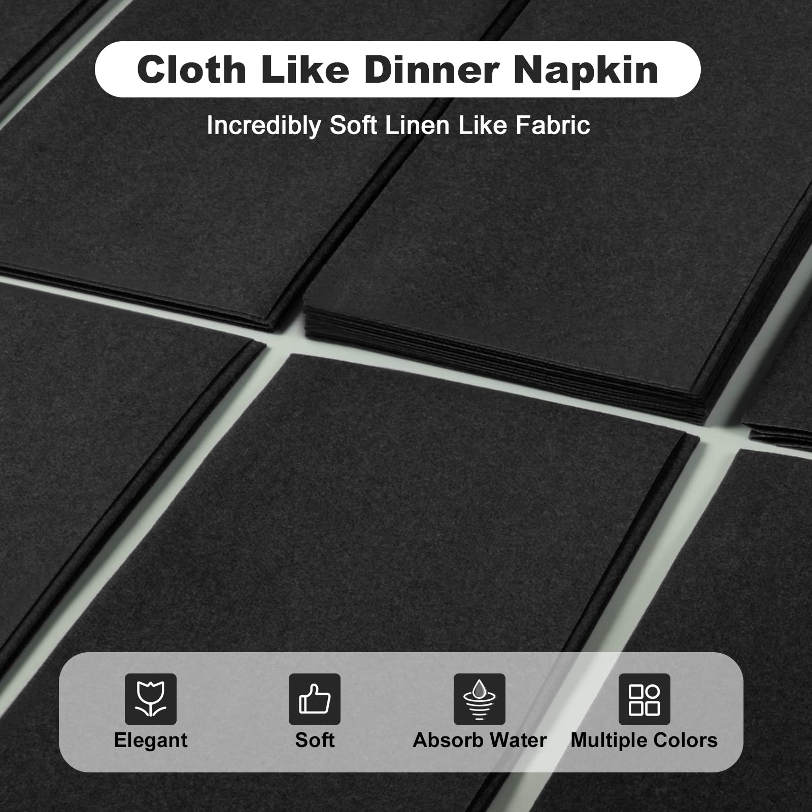 Premium Linen Feel Disposable Dinner Napkins - 100 Pack Decorative Paper Napkins 17