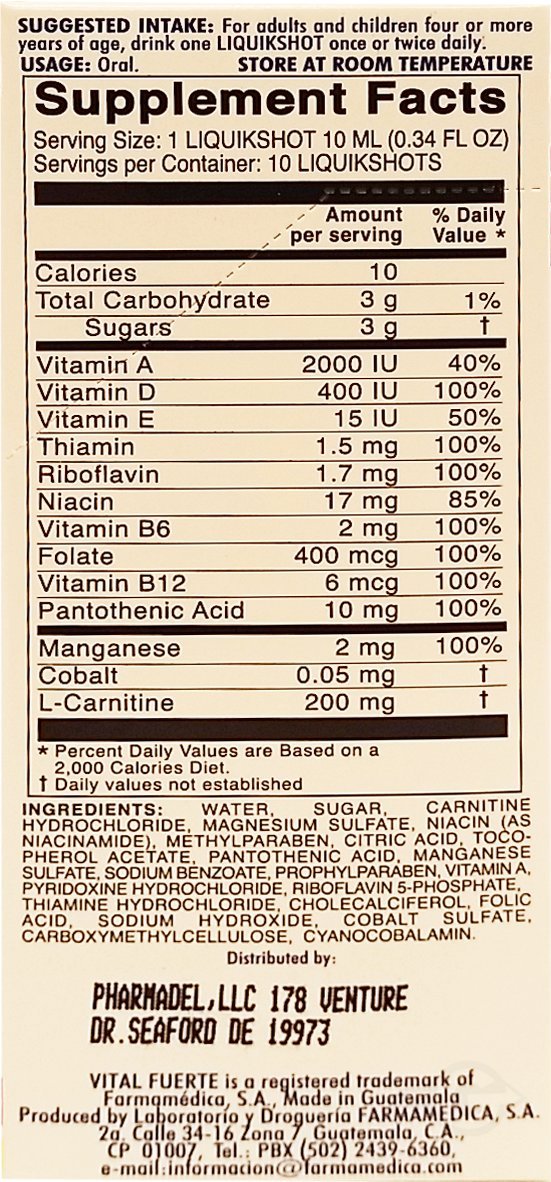 Liquid Shot Multivitamin Dietary Supplement - 10 Units (Pack of 6) | Energy Boost & Immune Support for Active Lifestyles