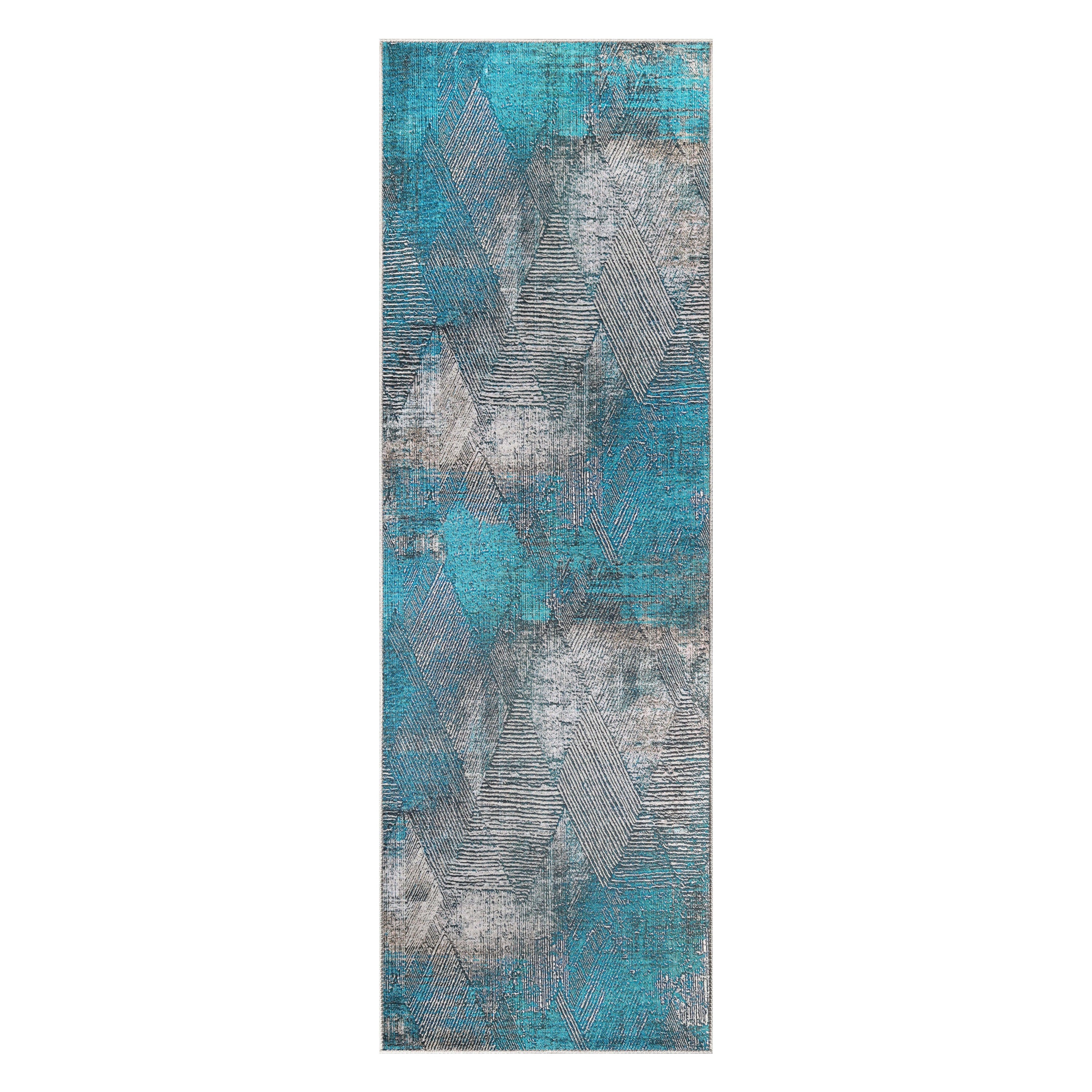 Modern Geometric Power Loomed Indoor Area Rug - Non-Slip Living Room Carpet, Bedroom Runner Rug for Home Decor - Perfect for Living Spaces, Bedrooms & Offices