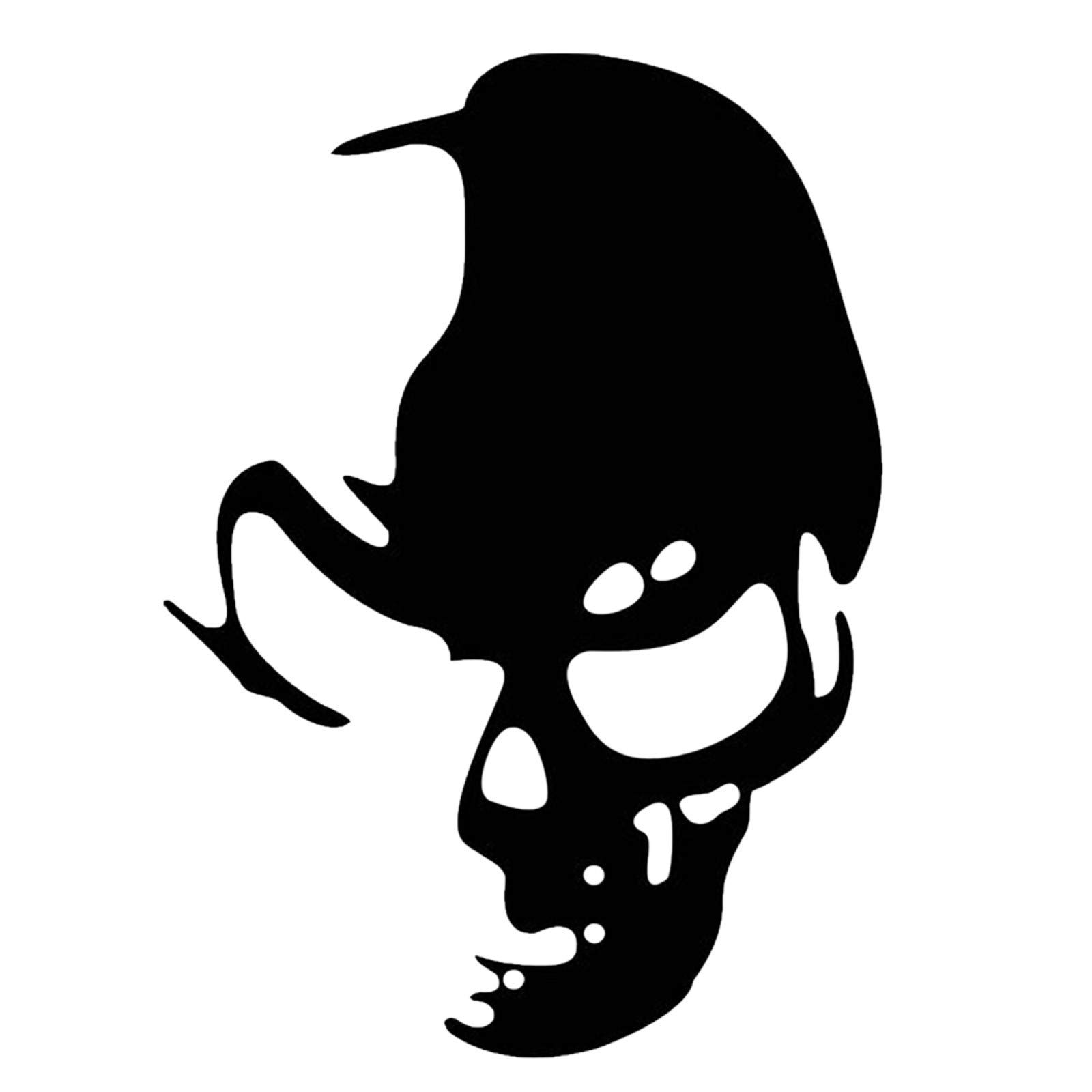 Happy Silent Skull Horror Sticker - Window & Wall Decal for Home Decor, Gothic Wall Art for Living Room, Modern Farmhouse Decor - Perfect for Halloween, Horror Themed Rooms & Gothic Interior Design
