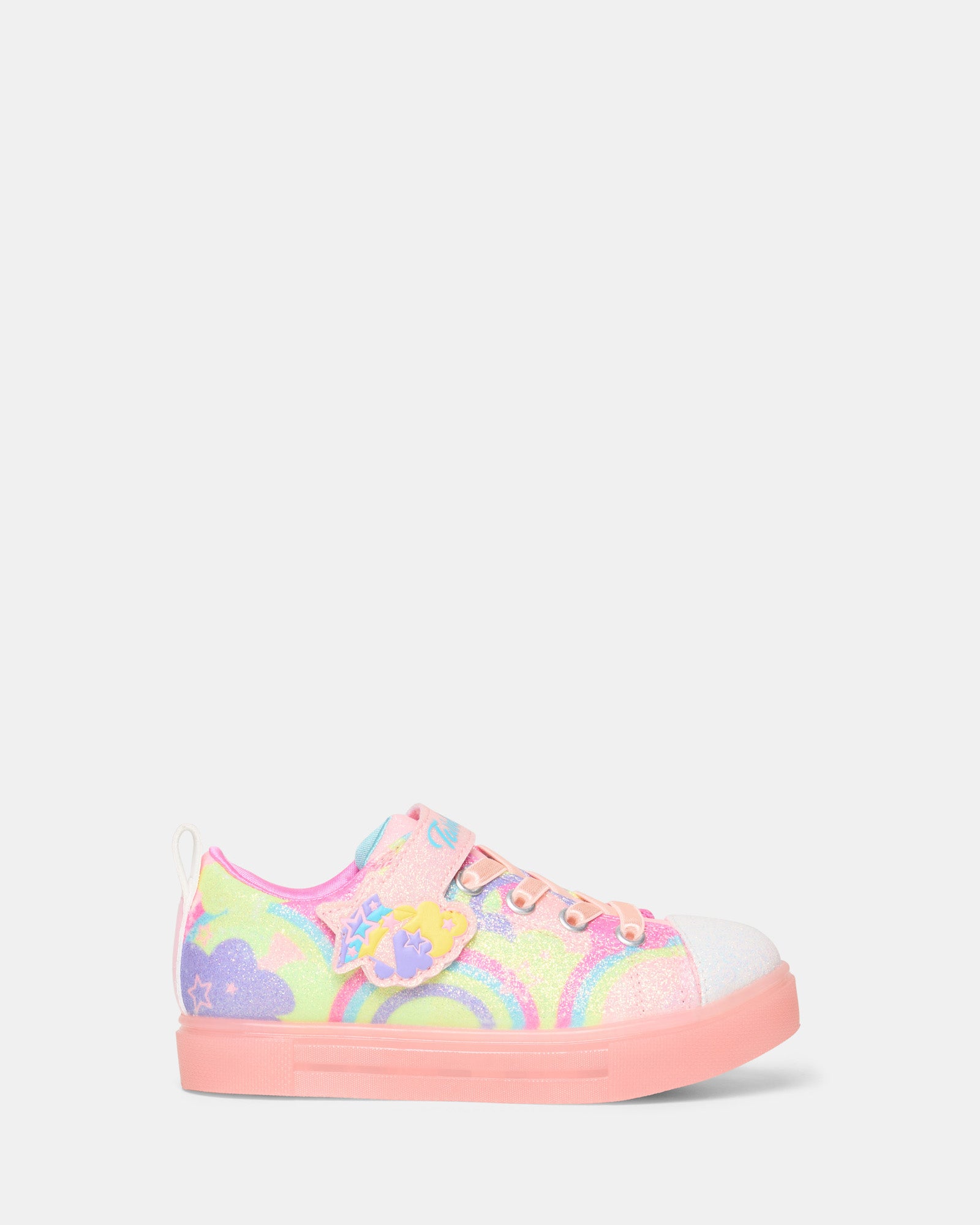 Twinkle Toes Sparks Ice 2.0 Sky Youth Coral/Multi Girls Light Up Sneakers - Perfect for School, Playdates & Birthday Parties