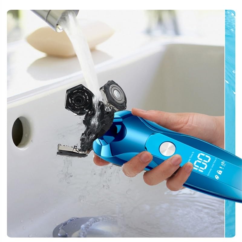 Professional Electric Head Shaver for Men - Rechargeable Rotary Shaver & Beard Trimmer with LCD Display, Waterproof Hair Clipper (Model ZN3013-2) - Perfect for Bald Head Shaving, Beard Grooming & Travel Use