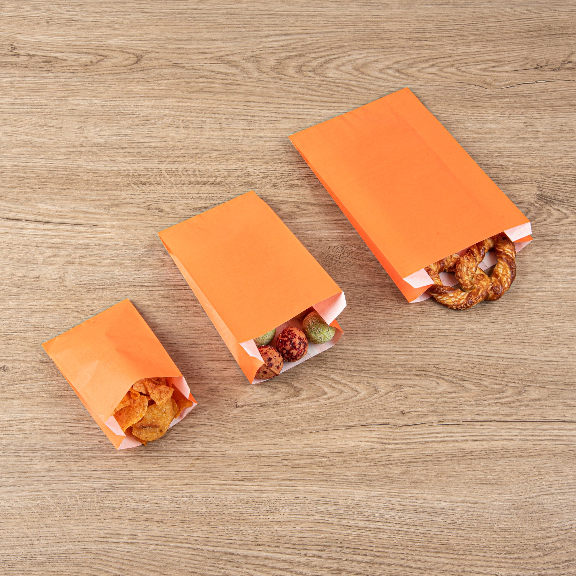 Eco-Friendly Orange French Fry & Snack Bags - 5x3x8.75 Inches (100 Count) - Perfect for Parties, Fast Food, and Takeout