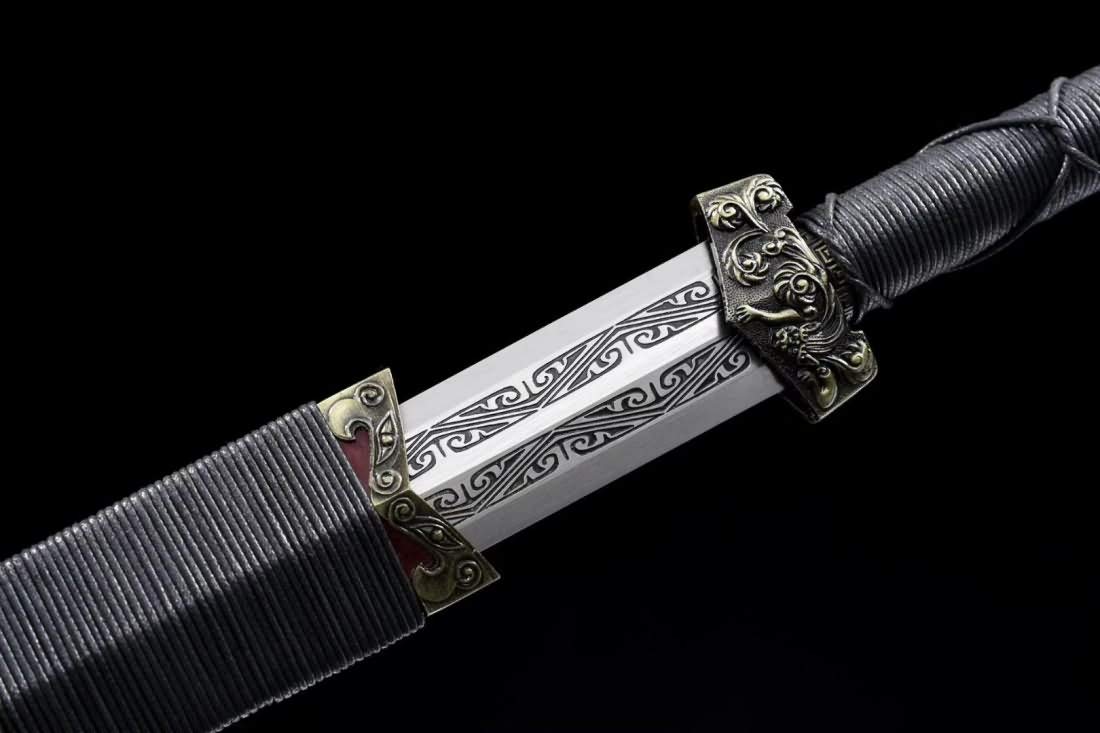 Hand Forged Chibi Han Jian Sword - High Carbon Steel Blade with Alloy Guard - Heat Tempered Chinese Short Sword for Martial Arts Training, Cosplay & Collectors
