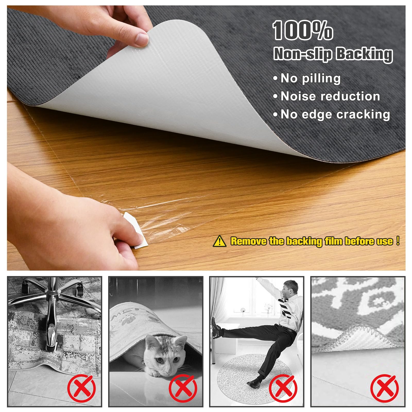55x35 Inch Office Chair Mat for Hardwood & Tile Floors - Large Anti-Slip Recyclable Desk Chair Mat for Rolling Chairs - Perfect for Home Office & Workspace Protection