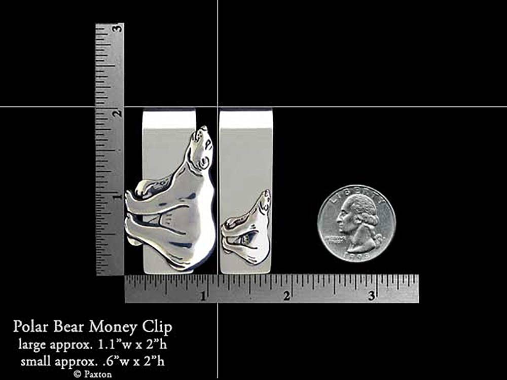 Handcrafted Solid Sterling Silver Polar Bear Money Clip - Unique Carved & Cast Design for Men's Wallets | Perfect Gift for Nature Lovers & Outdoor Enthusiasts