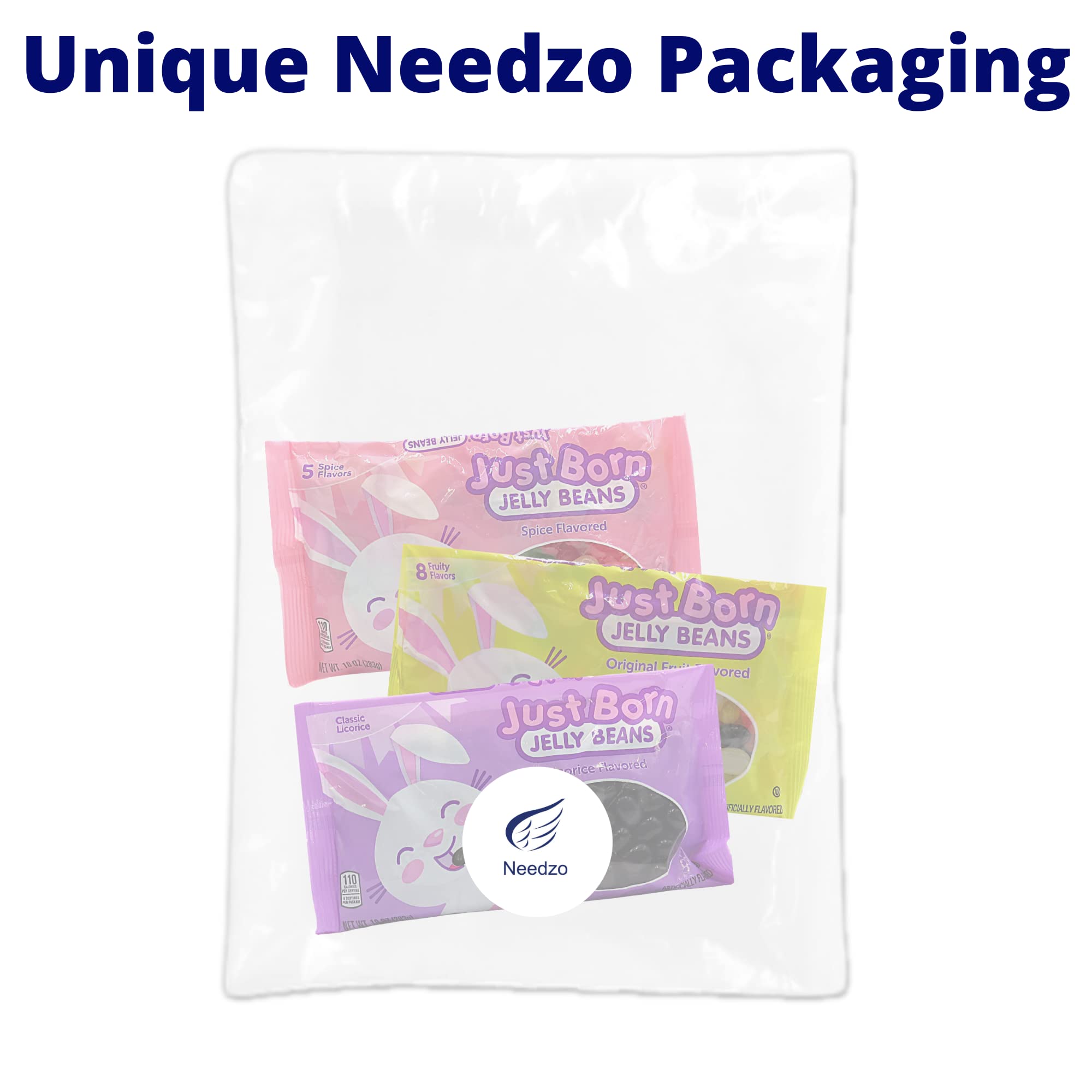 Needzo Bulk Jelly Beans - Black Licorice, Original Fruit & Spiced Flavors - Chewy Candy for Easter Egg Fillers, Party Favors & Gift Bags - 10oz Bags (Pack of 3) - Perfect for Holidays, Birthdays & Office Treats