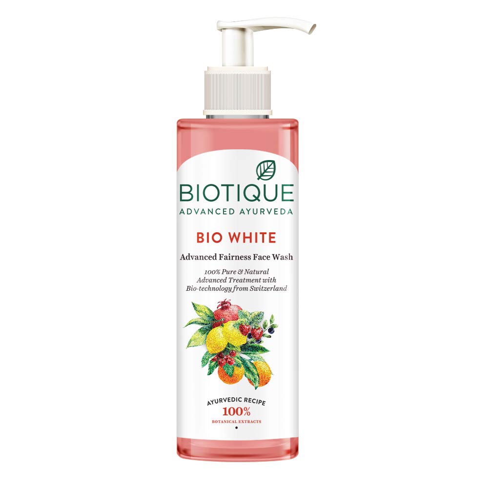 Biotique Bio White Advanced Fairness Face Wash 200ml & Bio Milk Protein Whitening Face Pack 50g - Brightening & Rejuvenating Skincare Set for All Skin Types | Daily Cleansing & Glow Treatment for Radiant Complexion
