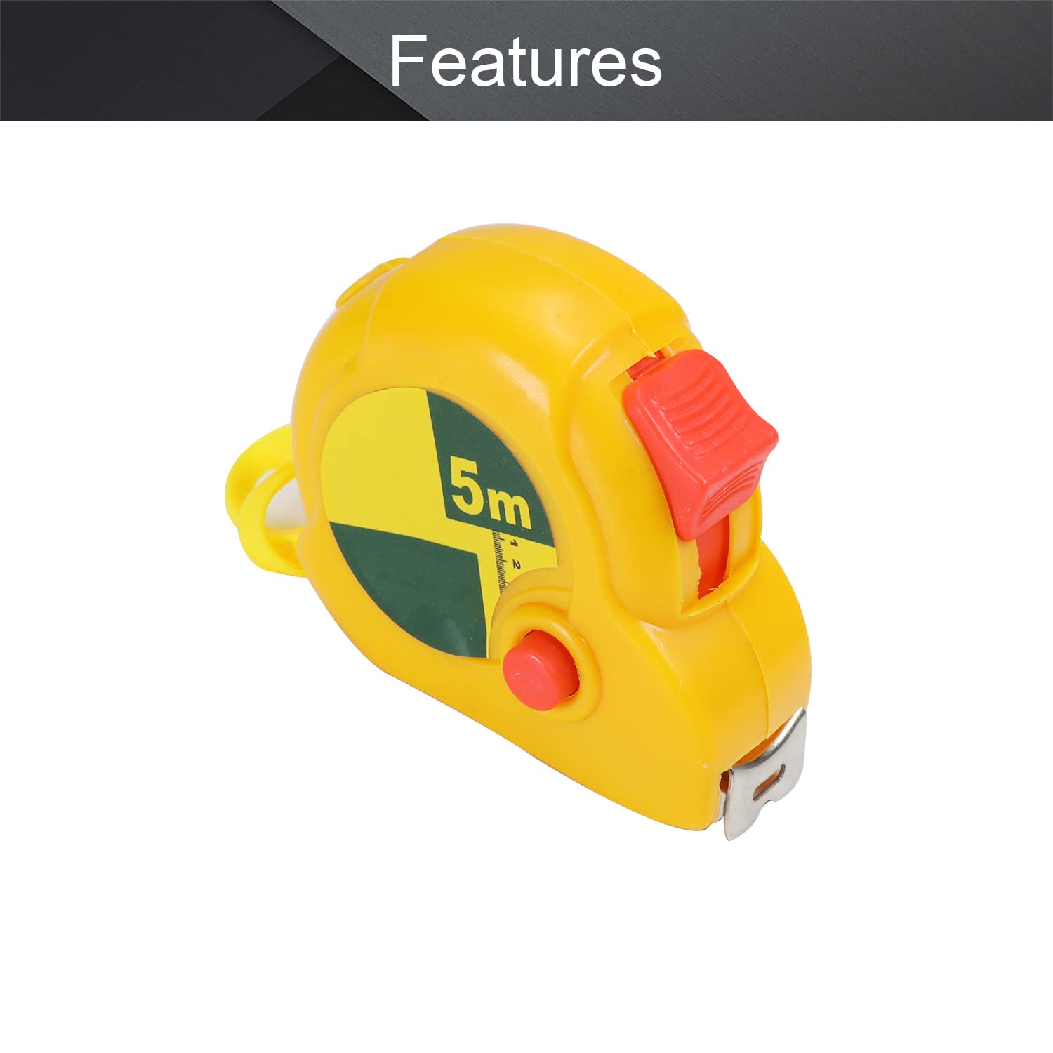 Utoolmart 16.4ft Retractable Steel Tape Measure - Professional Metric Scale Measuring Tool with Durable Plastic Case (5m/16.4ft) - Perfect for Construction, DIY Projects, Carpentry & Home Improvement