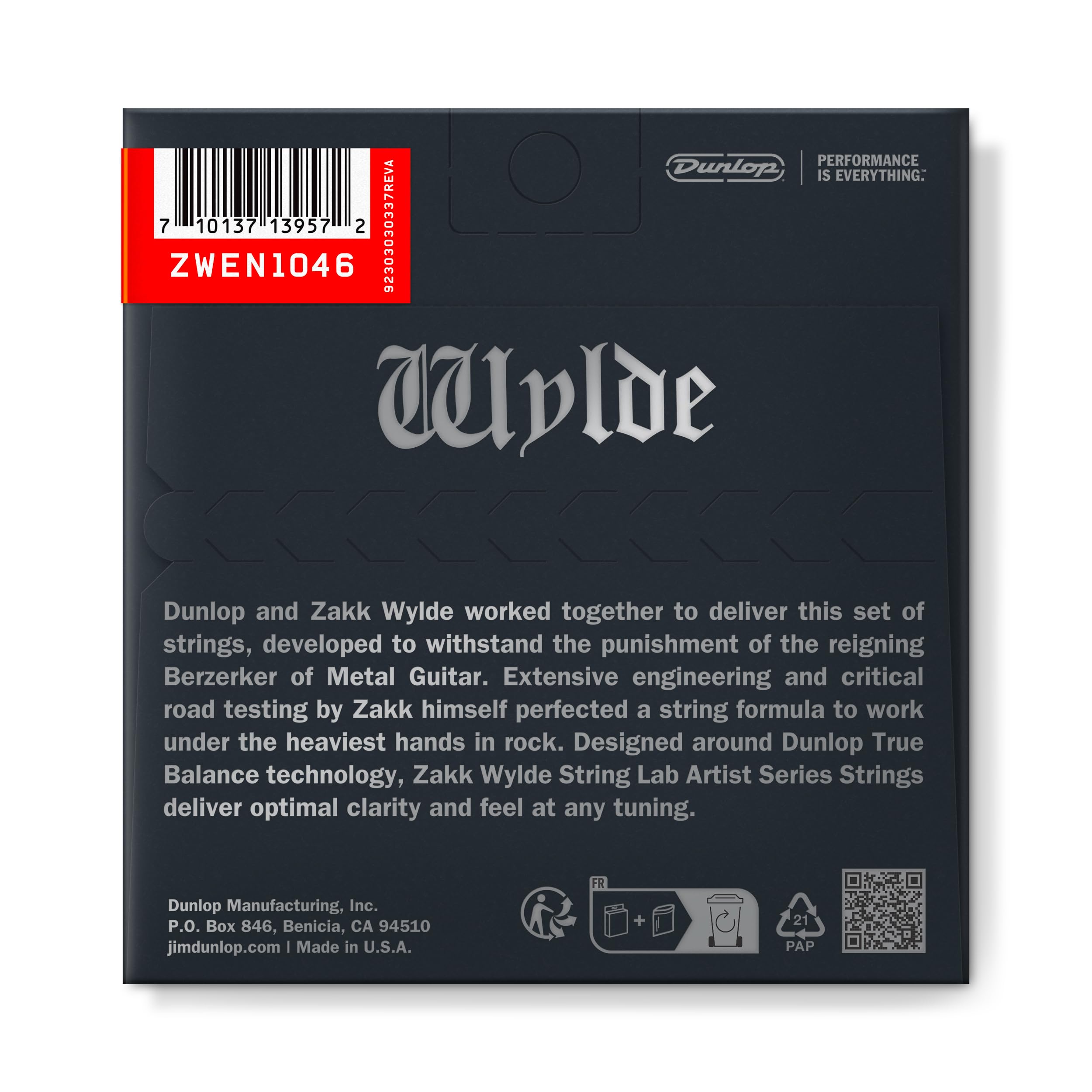 ZAKK WYLDE Signature Electric Guitar Strings 10-46 Gauge - Premium Nickel Wound for Heavy Metal & Rock - Perfect for Live Performances & Studio Recording