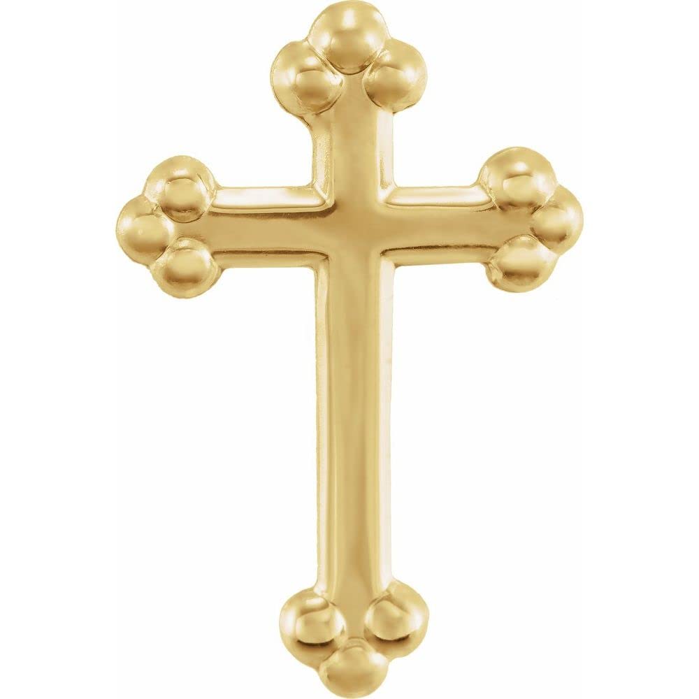 14K Yellow Gold Cross Lapel Pin - Elegant Fine Jewelry for Women, Perfect Gift for Her - Ideal for Church, Weddings, and Special Occasions