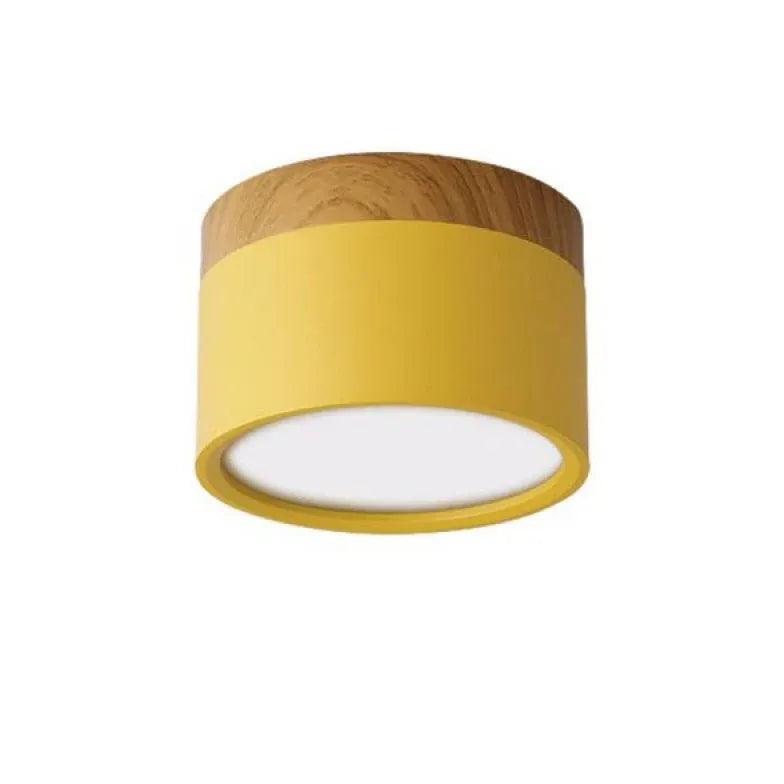 Modern LED Flush Mount Ceiling Light - Energy Efficient Yellow Downlight for Living Room, Bedroom & Kitchen - Dimmable Bright Lighting Fixture for Home & Office