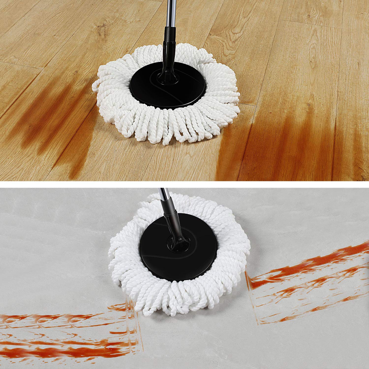 3 Pack Microfiber Spin Mop Replacement Heads for CLEANHOME - Round Shape Refills for Deep Cleaning Floors, Tile & Hardwood - Perfect for Kitchen, Bathroom & Home Cleaning
