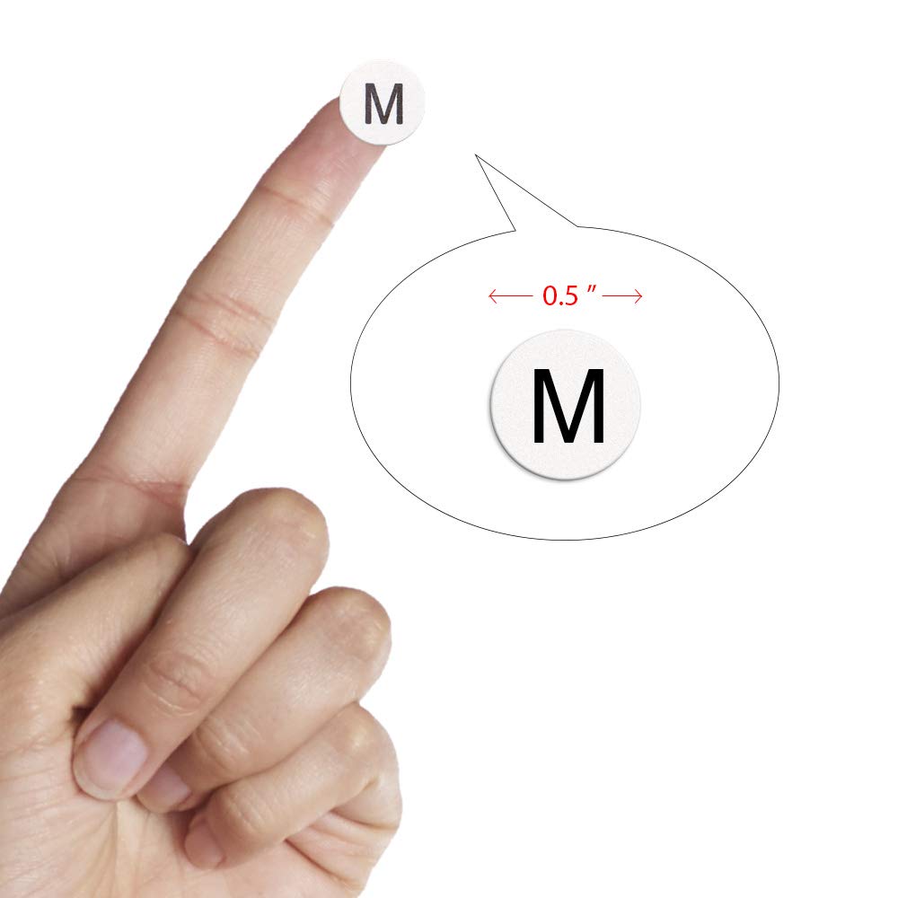 DealzEpic - Alphabet Stickers Letter M - 15 Sheets Small Round Self-Adhesive Paper Labels for Scrapbooking, DIY Crafts & Organizing