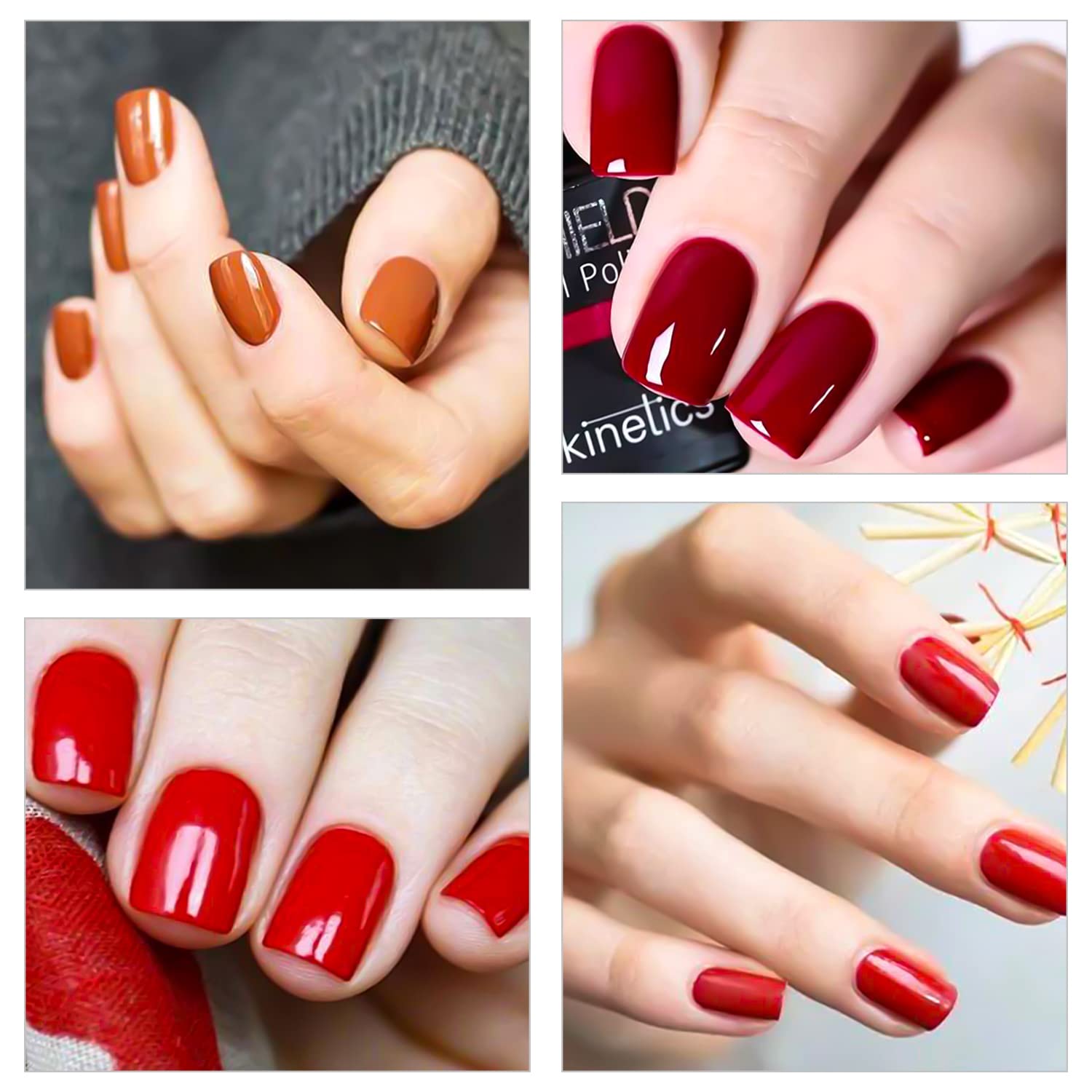 JERCLITY 24 Sheets Red Solid Color Nail Polish Strips - Self-Adhesive Nail Wraps for Women & Girls | DIY Nail Art Decals with Nail File | Perfect for Parties, Weddings & Everyday Manicures