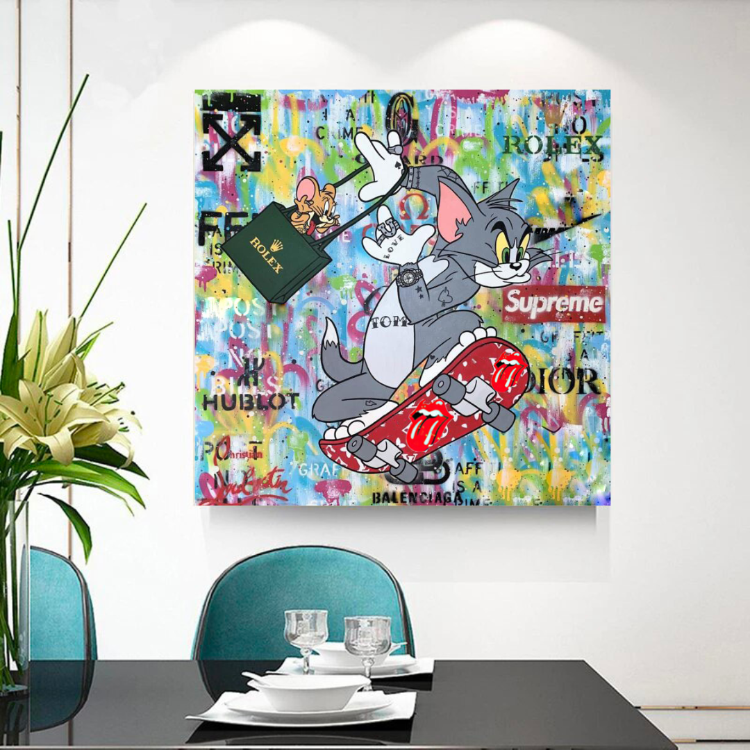 Tom and Jerry Canvas Art - High-Quality Wall Decor for Kids' Room, Living Room & Office - Shop Now at Its Shopping Time