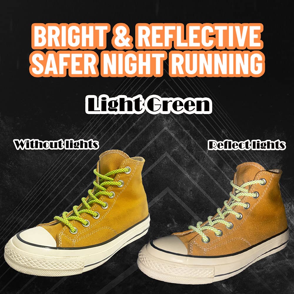Reflective Round Shoe Laces for Sneakers - High Visibility Running & Walking Shoelaces for Night Safety (Pair) | Perfect for Jogging, Hiking, and Outdoor Activities