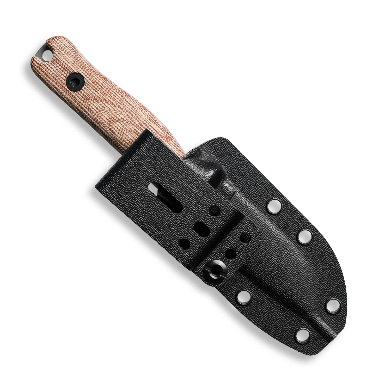 F3 EDC Fixed Blade Knife - CPM MagnaCut Steel, Matte Stonewash Finish, Natural Canvas Micarta Handle - Perfect for Outdoor Camping, Hunting, and Everyday Carry