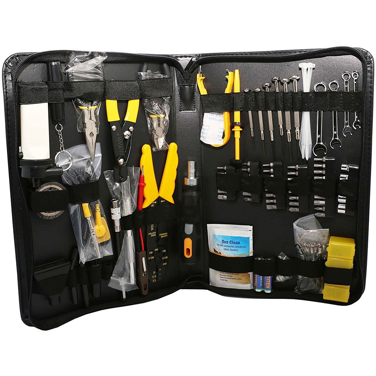 100-Piece Professional Computer Technician Tool Kit for PC Repair, Wiring, Cleaning & Testing | Essential Electronics Maintenance Tools for IT Professionals & DIY Enthusiasts | Perfect for Home, Office & Workshop Use