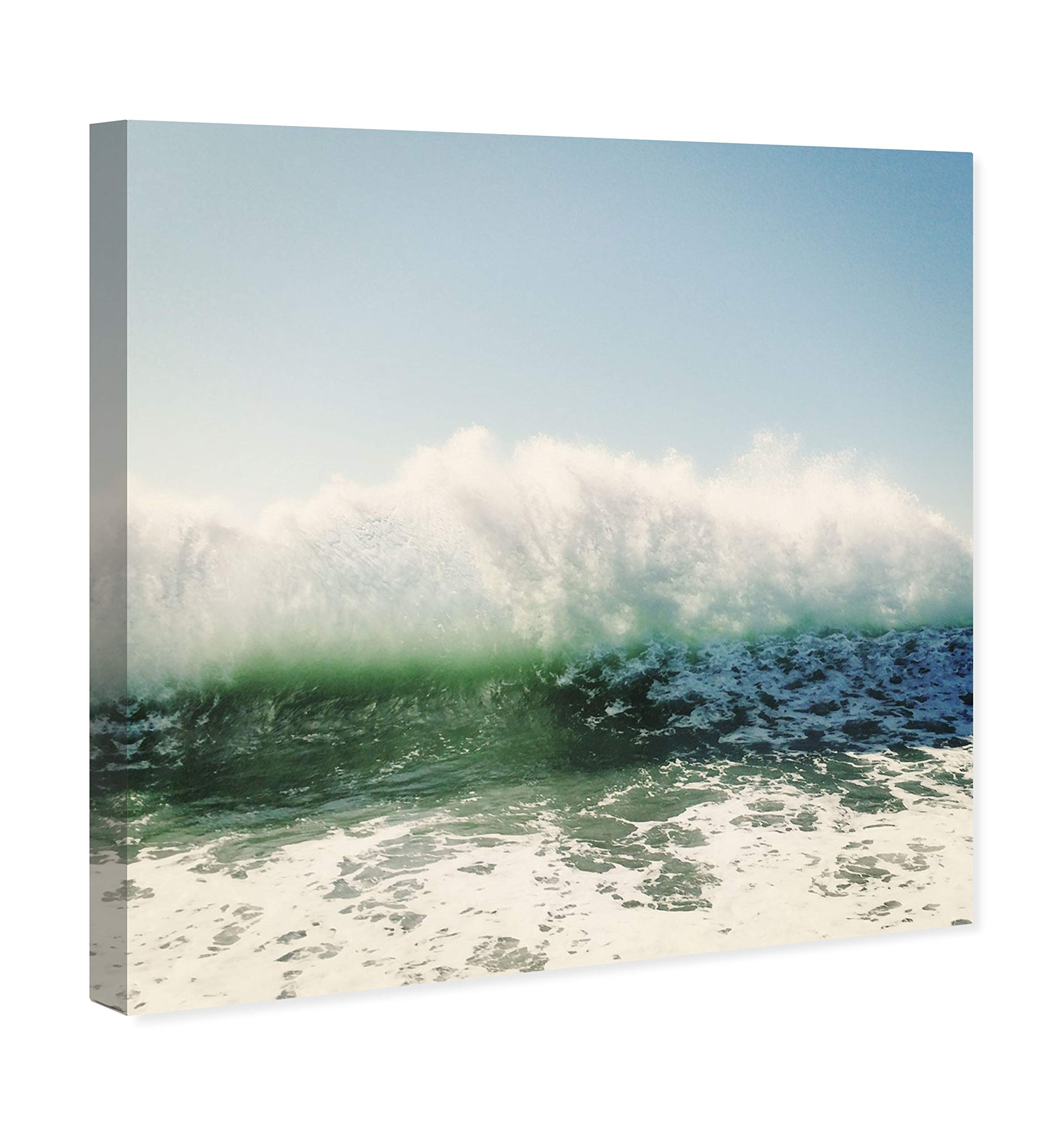 Oliver Gal Coastal Wall Art Canvas Print - 'Foam' Nautical Home Decor 24x24 Inches, Blue and Green Seascape Painting - Perfect for Beach House, Living Room or Office Wall Decor