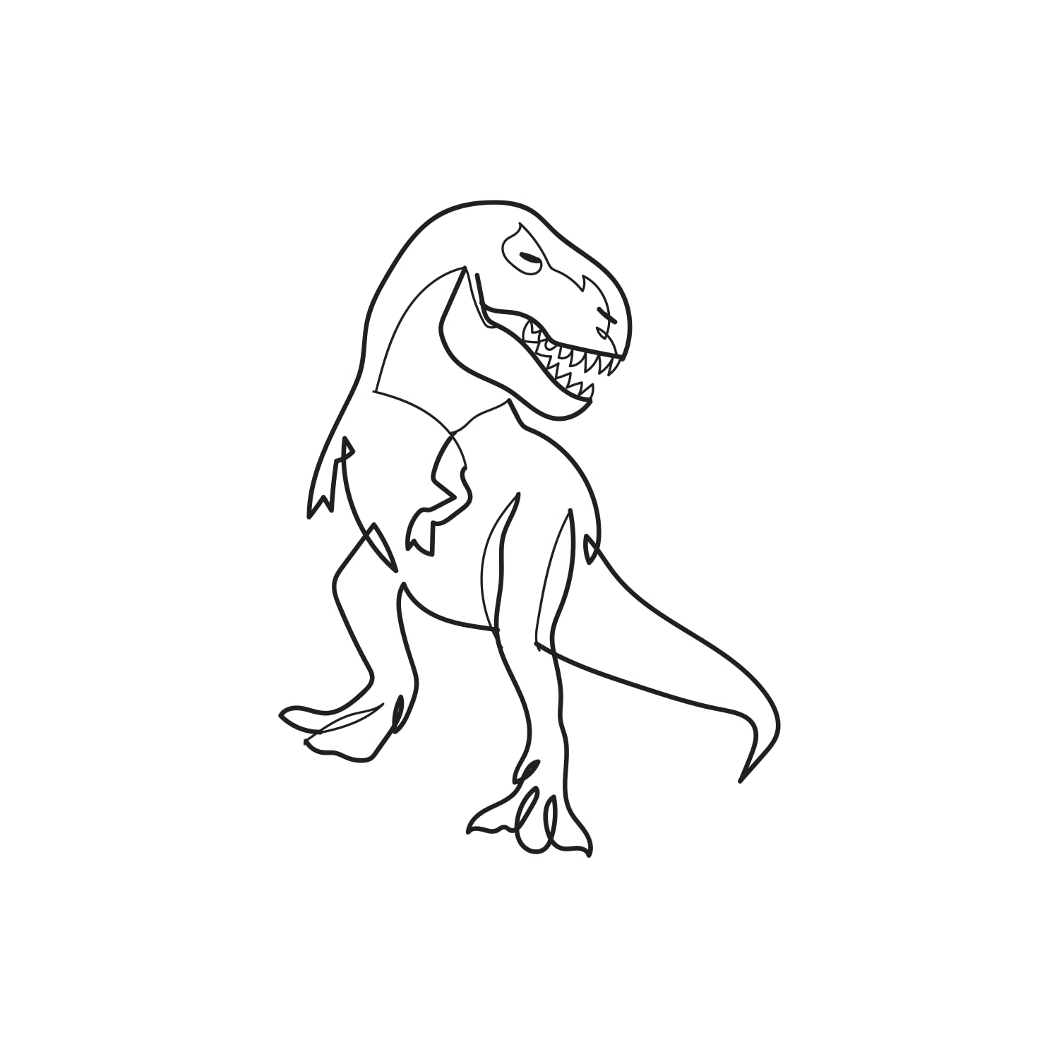 Simply Inked Minimal Dinosaur Temporary Tattoo - Waterproof Fake Tattoo Sticker for Women, Men, Girls & Boys (2.5