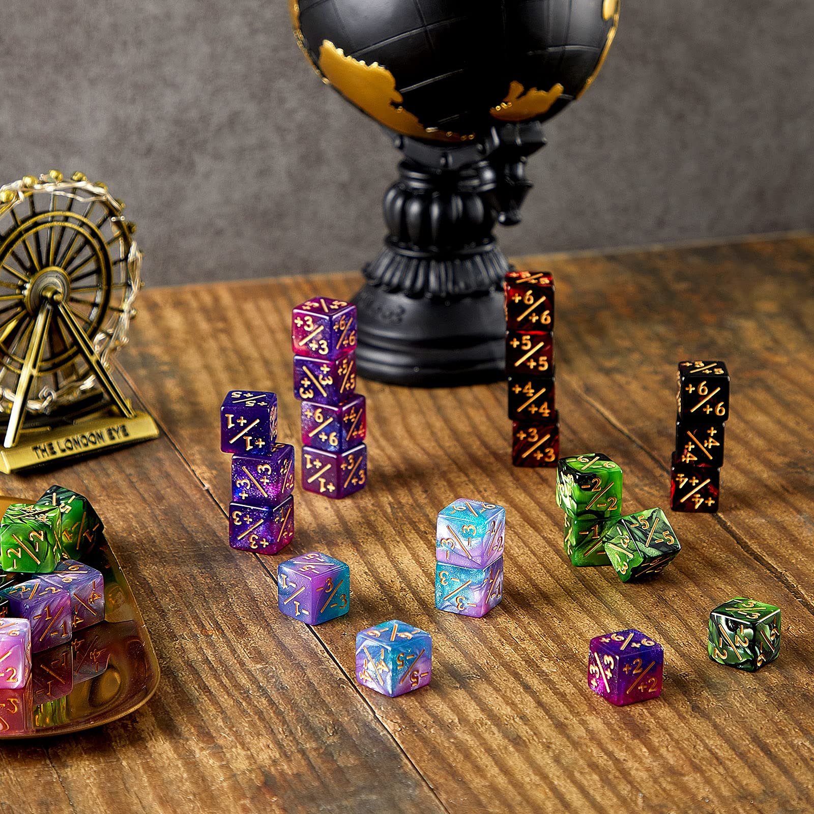 Sumind 24 Pcs MTG Dice Counter Set - Magic The Gathering Life & Loyalty Counters, D6 Gaming Dice for MTG, CCG, RPG & Board Games - Perfect Gift for Card Game Players & Collectors
