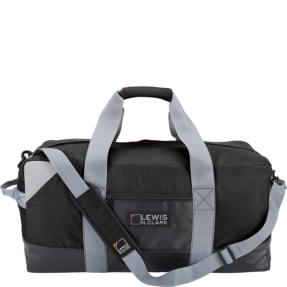 Lewis N. Clark Heavy Duty Large Duffel Bag for Women & Men - 24in Black Carry-On Gym Bag, Travel Backpack Alternative with Neoprene Gear Pouch - Perfect for Workouts, Weekend Trips & Air Travel