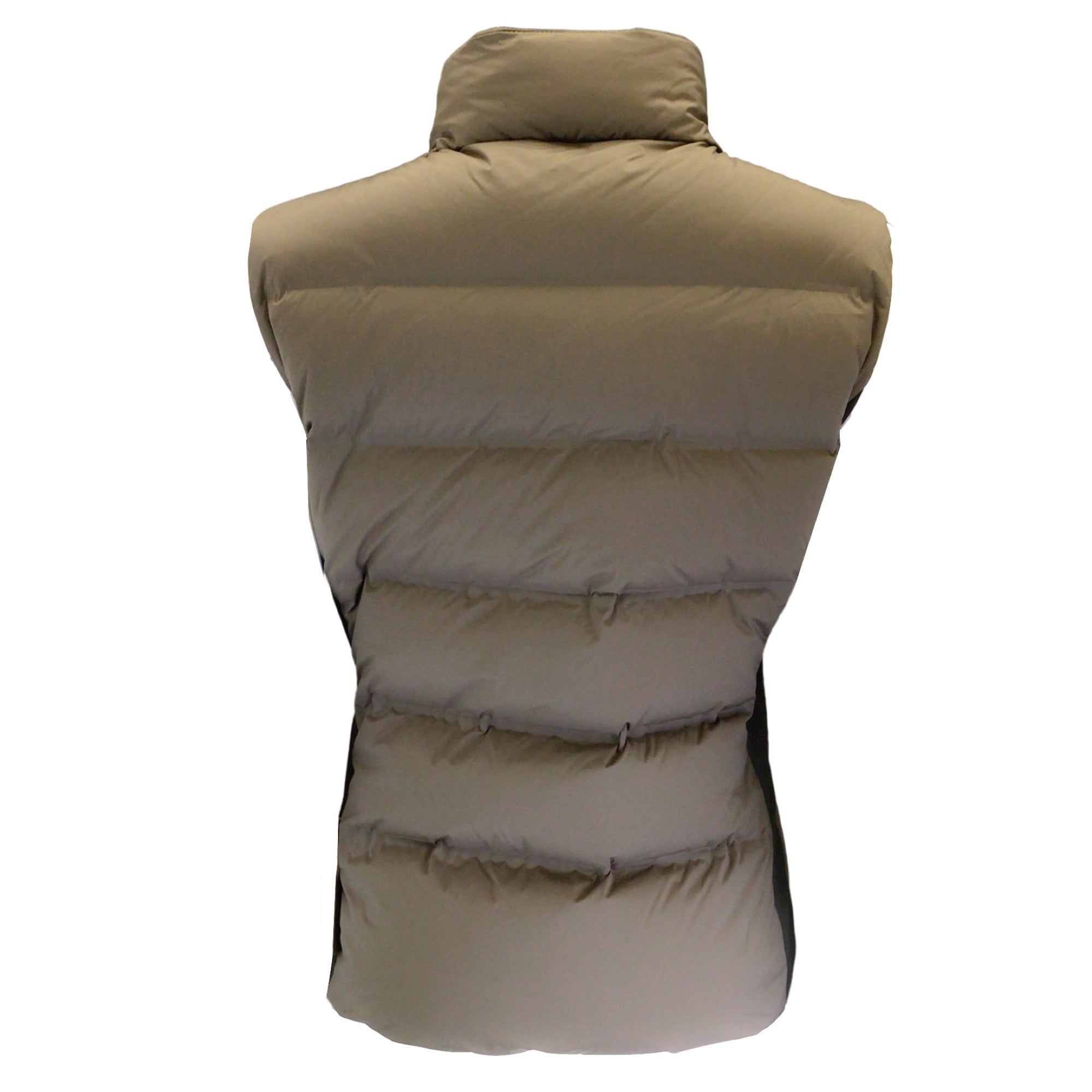 Hermes Taupe & Olive Green Down Paddock Puffer Vest for Women - Lightweight Warm Winter Jacket for Outdoor Activities, Hiking & Casual Wear
