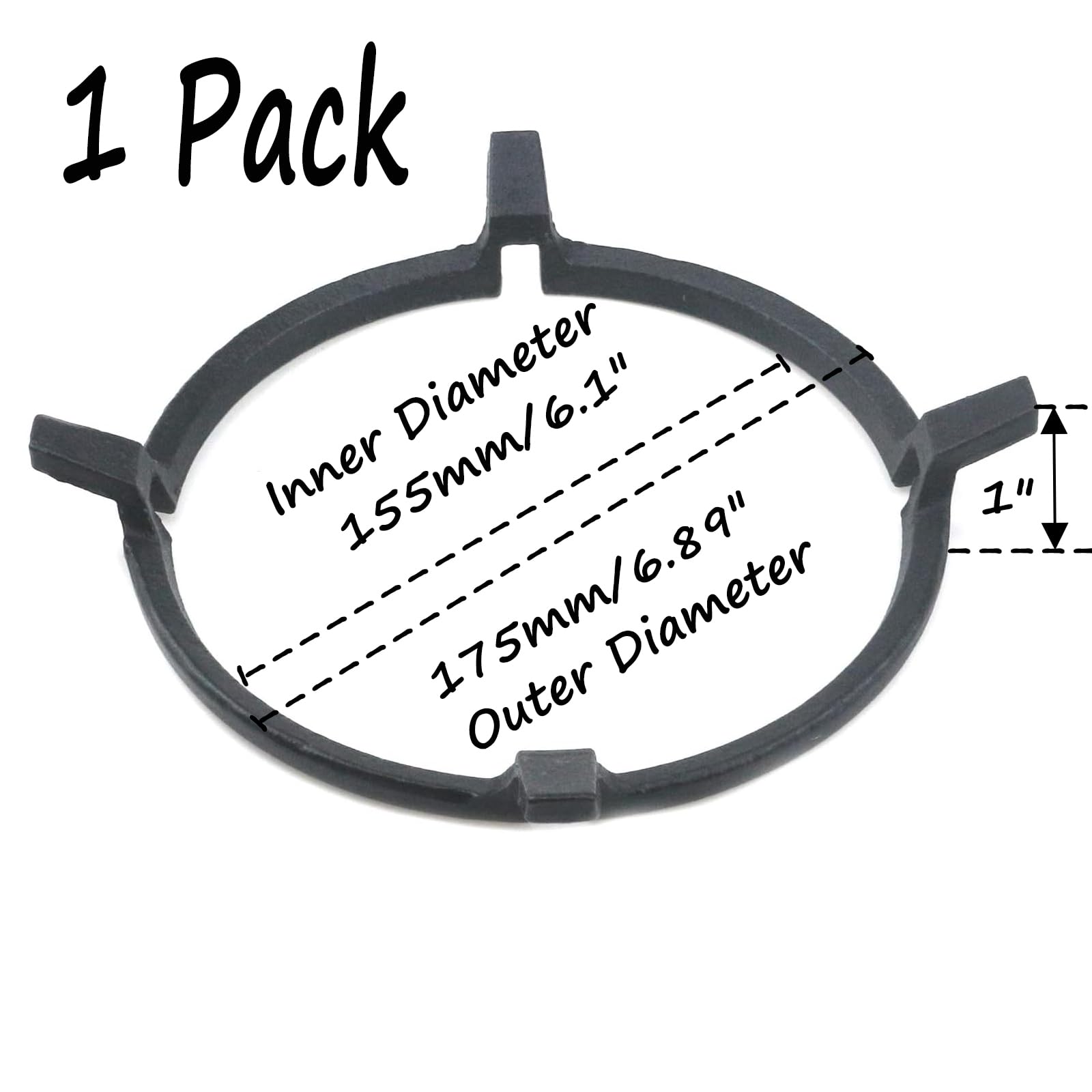 Premium Cast Iron Stove Trivets - Non-Slip Black Pan Holder & Wok Support Ring - Durable Cooktop Accessories for Milk Pots & Kitchen Utensils (4-Ear Design) - Perfect for Gas Stoves, Induction Cooktops & Outdoor Cooking
