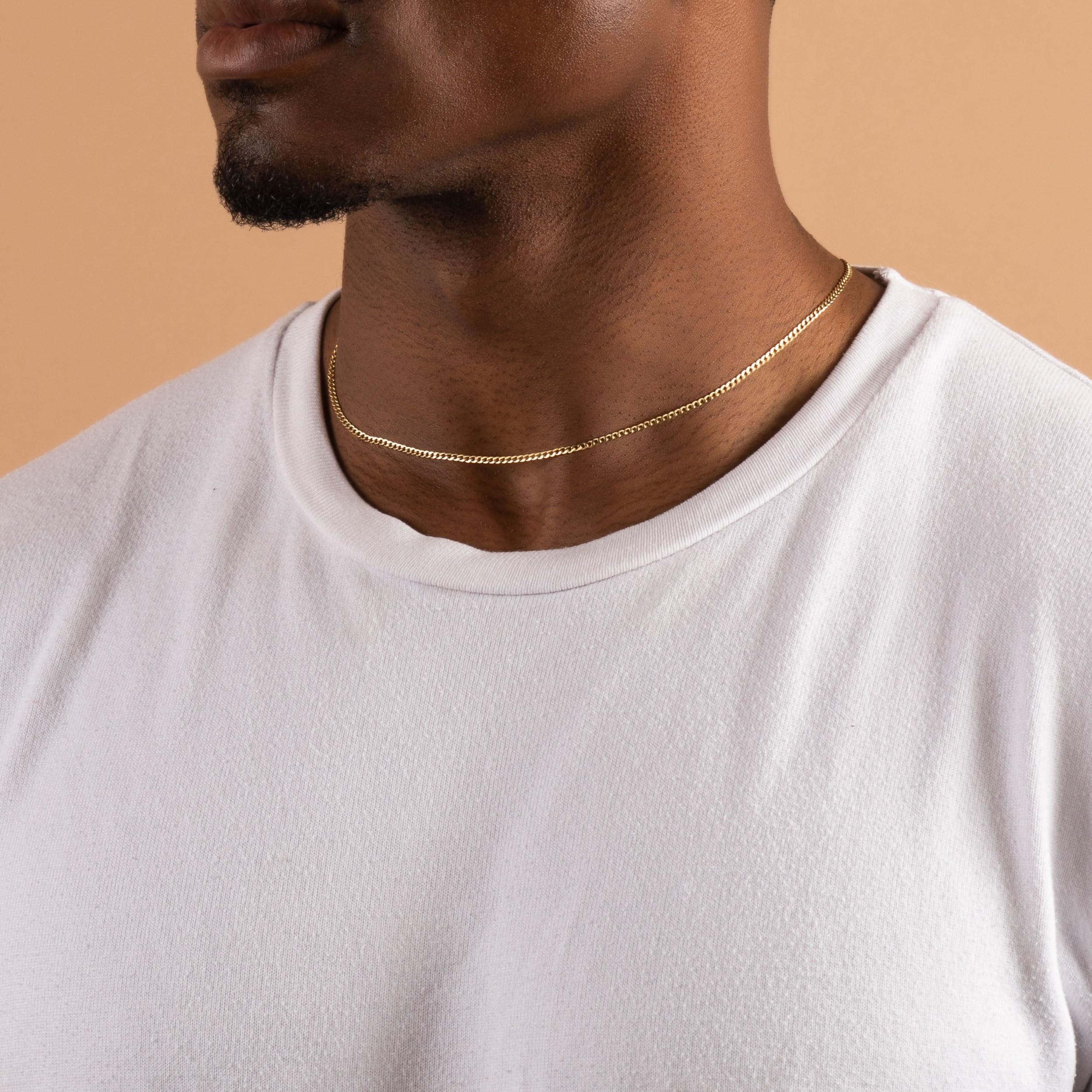 14K Gold 2.0mm Cuban Link Chain Necklace for Men & Women - 14