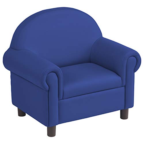 Little Lux Upholstered Preschool Chair - Soft Plush Kids Furniture for Bedroom, Classroom & Daycare - Blue - Perfect for Reading Nooks, Play Areas & Early Learning Spaces