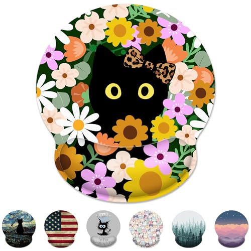 Flower Cute Black Cat