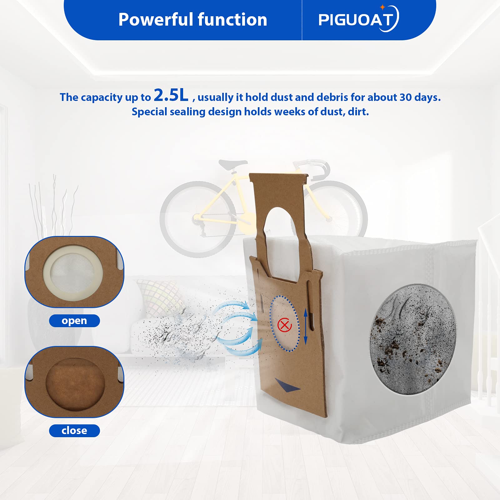 10 Pack T8 Dust Bags Compatible with Ecovacs DEEBOT OZMO T8 AIVI/T8 Max/T8 Series/N8 Pro Plus/N8 Pro/N10 Plus & Yeedi Robot Vacuum Cleaners - Replacement Filters for Smart Home Cleaning