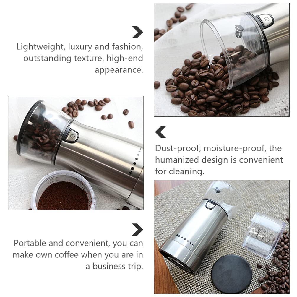 Premium Veemoon Electric Coffee Grinder - Conical Burr Mill for Fresh Ground Beans, Quiet & Fast, Perfect for Home, Kitchen, Office & Travel - Essential Coffee Machine Accessory for Espresso, French Press & Drip Coffee Makers
