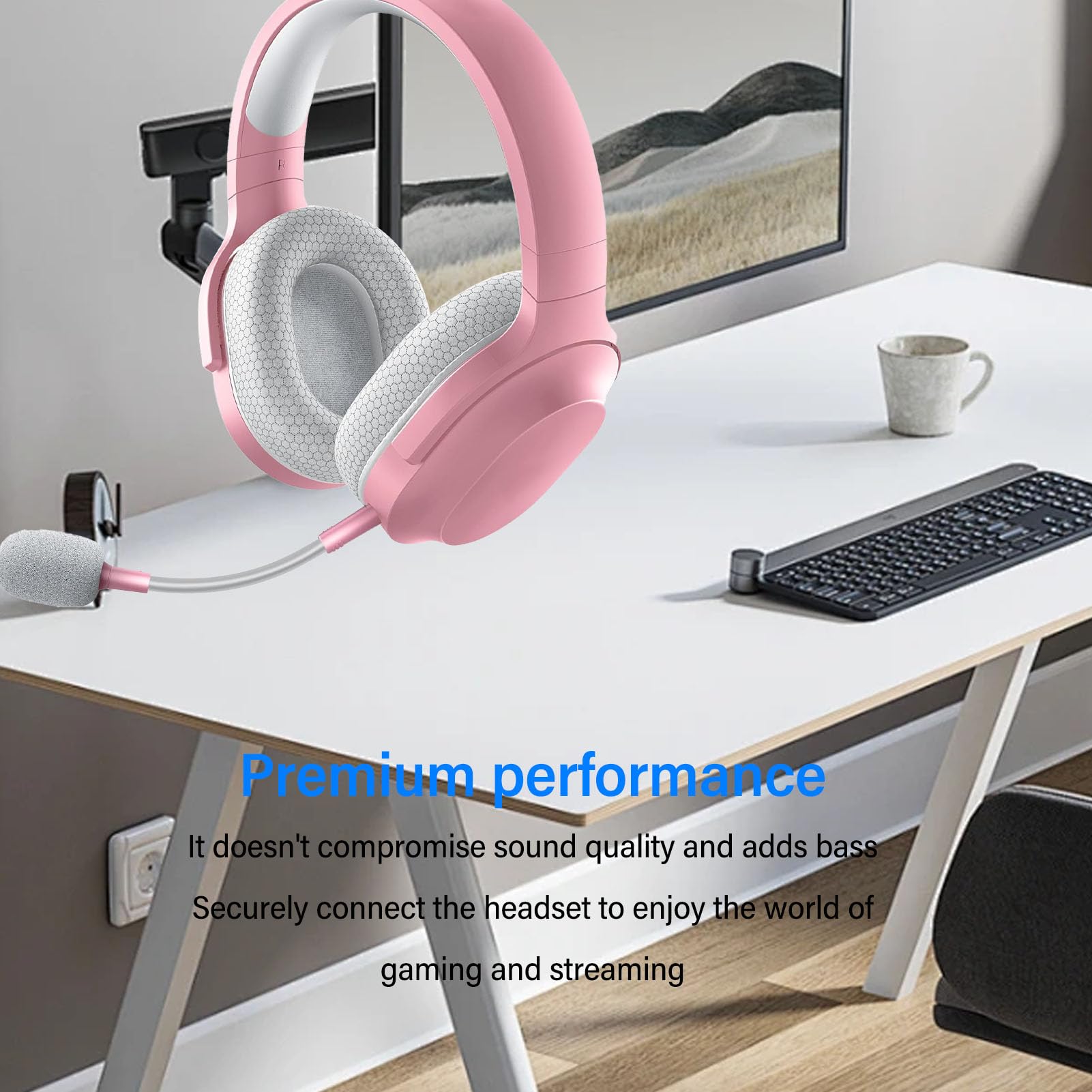 Professional Detachable 3.5mm Gaming Boom Mic for Barracuda X Wireless Headset - Noise Cancelling Microphone, Rose Gold - Perfect Backup Accessory for Streaming, Discord & Competitive Gaming