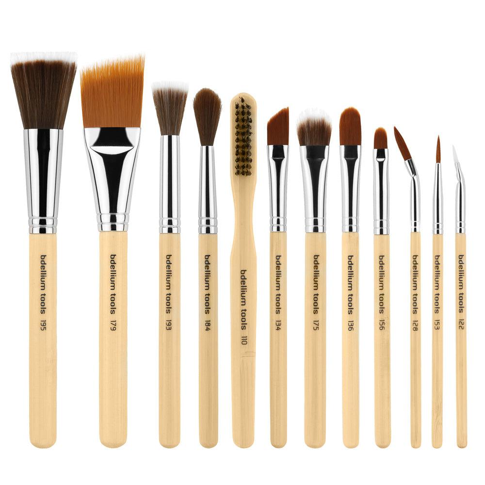 Bdellium Tools SFX 12-Piece Professional Makeup Brush Set with Double Pouch - Perfect for SFX, Halloween, and Theatrical Makeup Application