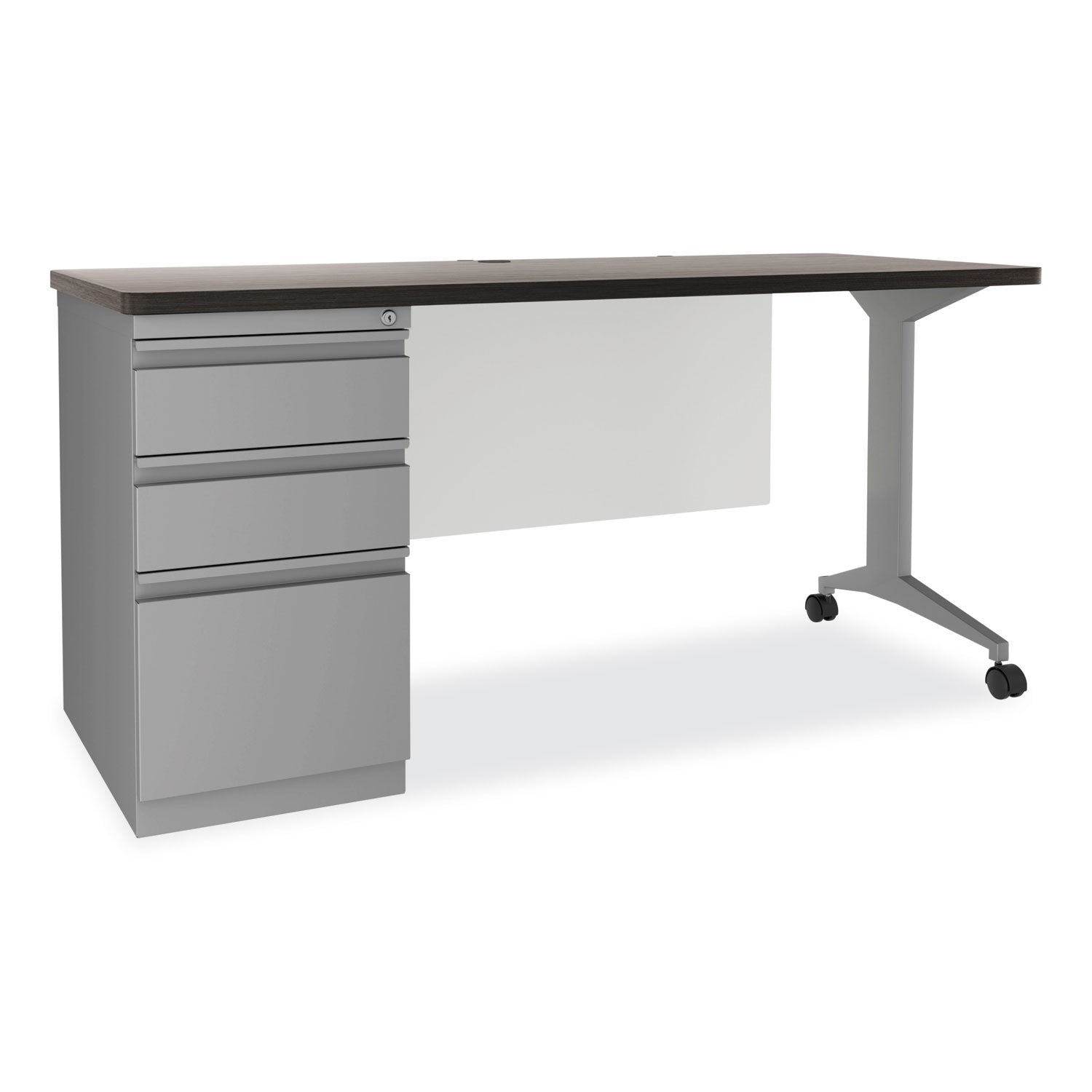 Alera® Modern Teacher Series Left Side Pedestal Desk with Box, Box & File Storage - 60