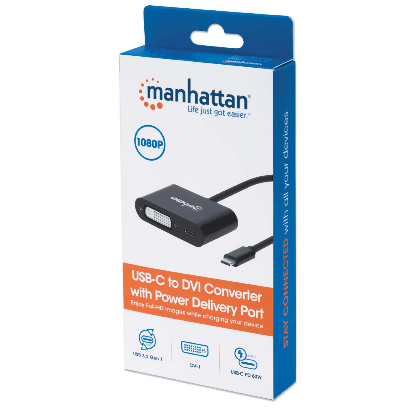 USB C to DVI Adapter with 4K 60Hz & Power Delivery - Connect Laptop to Monitor for Work, Gaming & Home Theater