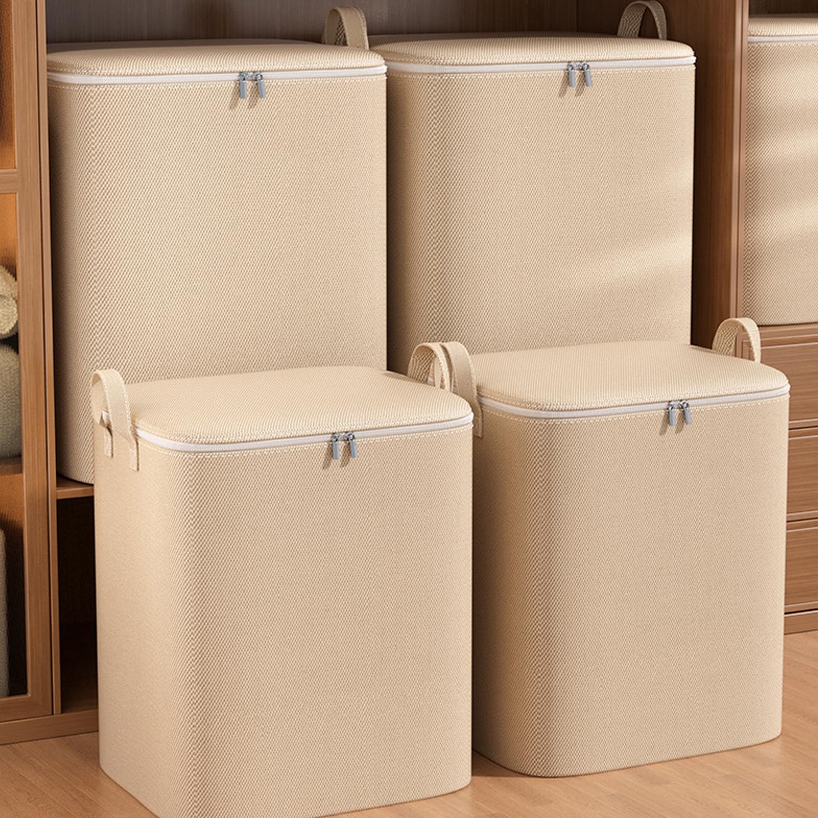 Extra Large Heavy Duty Storage Bags with Reinforced Handles - Durable Fashion Tote for Clothes & Travel - Space Saving Double Zipper Design - Perfect for Travel, Home Organization & Seasonal Storage