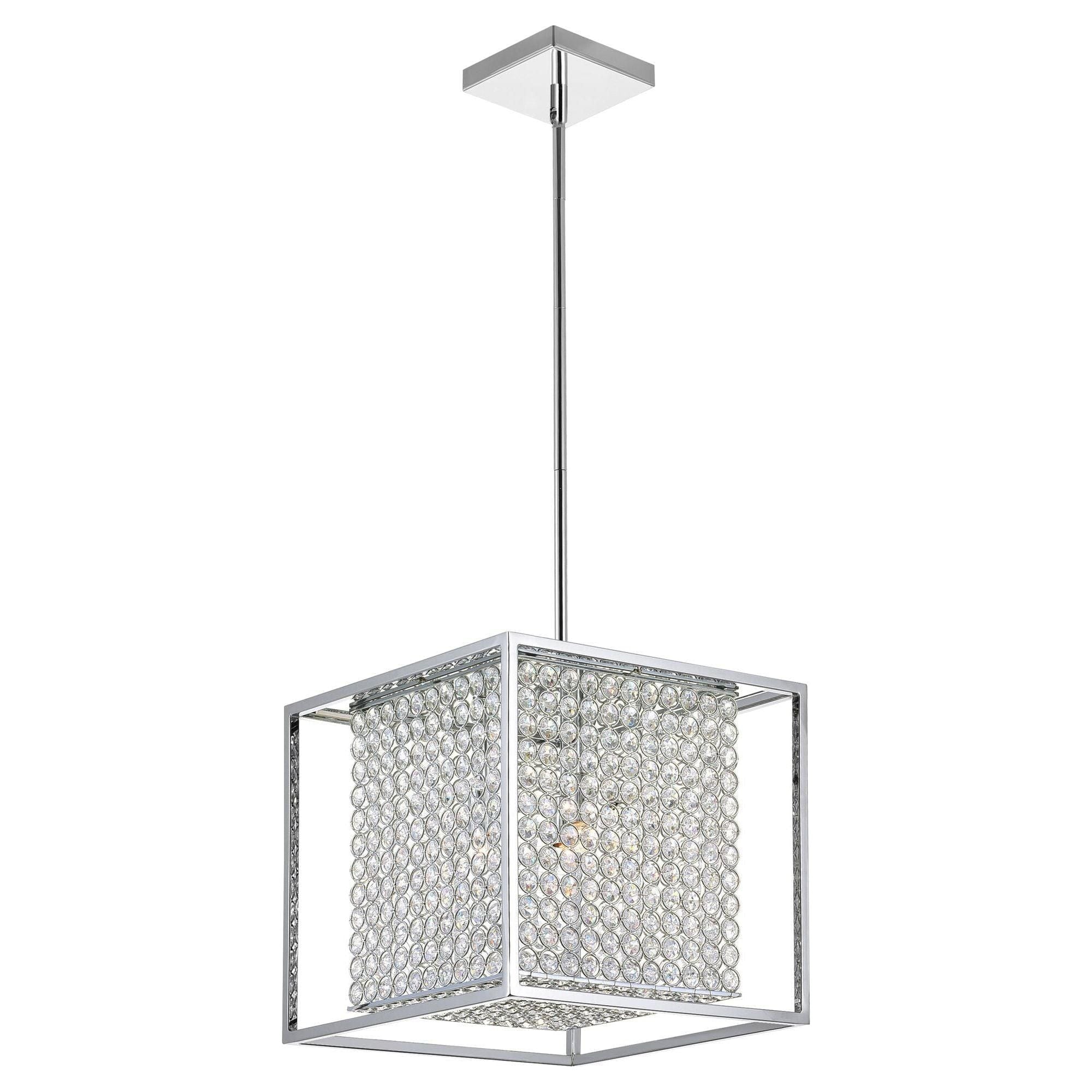CWI Cube Chandelier QS8381P12C - Modern Crystal Ceiling Light Fixture for Dining Room, Living Room & Bedroom | Elegant Home Decor Lighting Solution