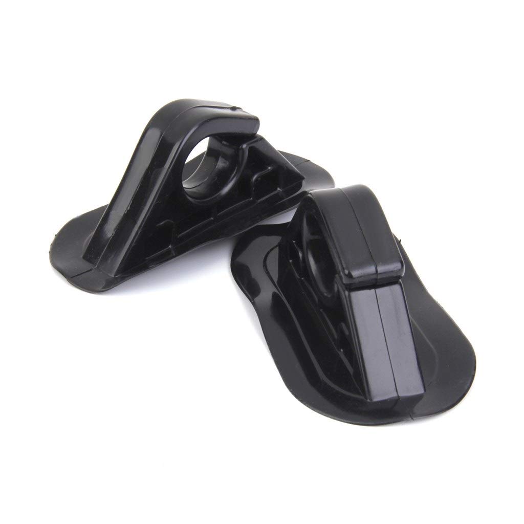 HUACHEN-LS 2Pcs PVC Kayak Paddle Holder Hook Buckles - Fishing & Boating Accessories for Kayak, Boat, Dinghy (Black) - Perfect for Kayaking, Fishing Trips & Water Sports