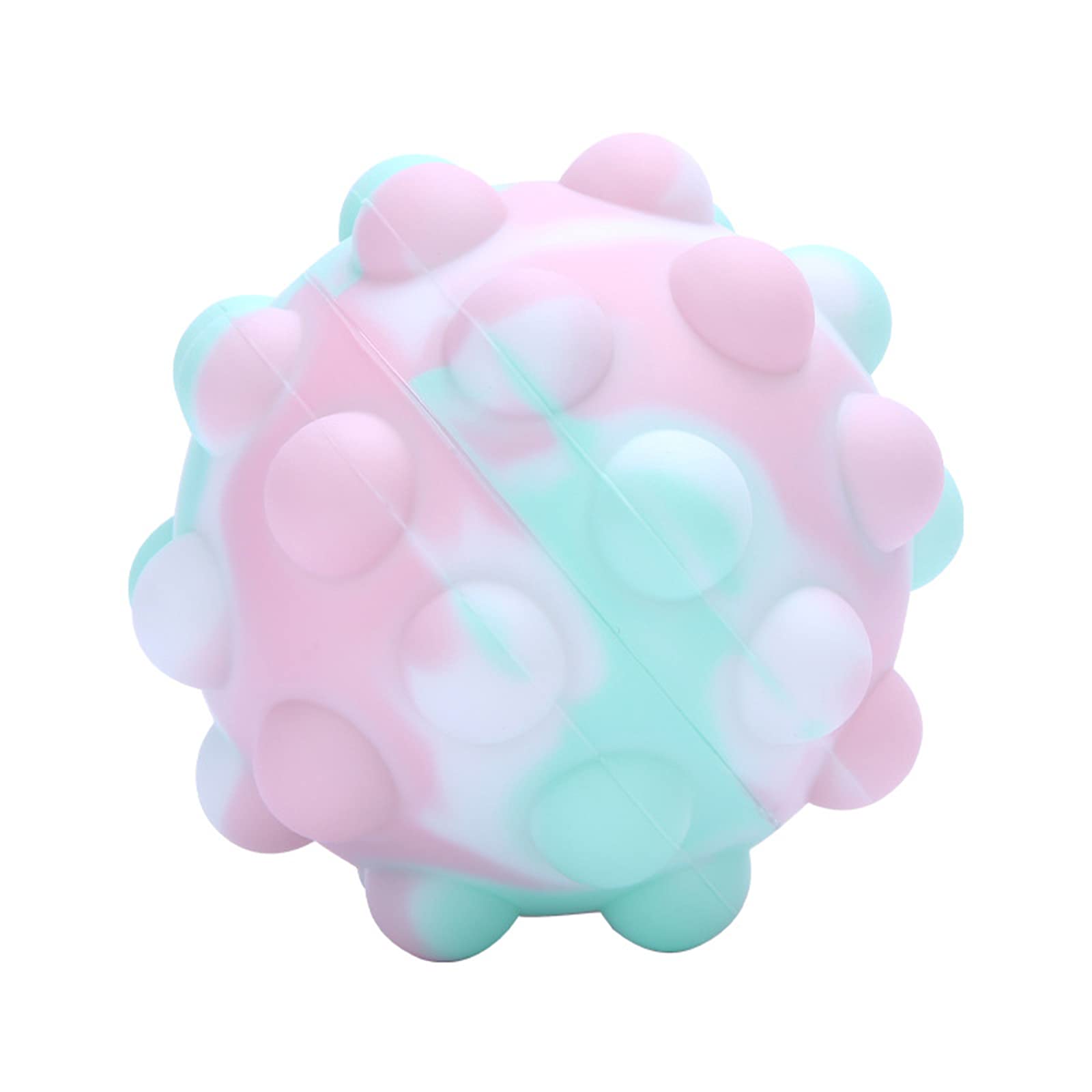 **Pop-On-It Stress Balls Fidget Sensory Toys – Silicone Bubble Popper Push Bubbles for Anxiety Relief & Focus – Squeeze Ball for Adults & Kids – Valentine's Day Gift (Green & Pink, 3.93 Inch) – Perfect for Office, School & Travel Stress Relief**